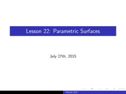 Lesson 22: Parametric Surfaces