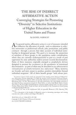 THE RISE OF INDIRECT AFFIRMATIVE ACTION Converging
