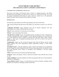 Soccer Goal Safety and Education Policy