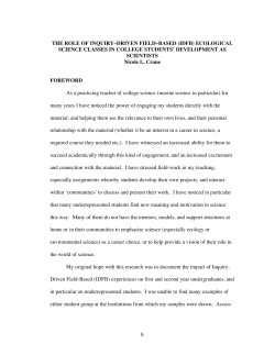 8 THE ROLE OF INQUIRY&ndash;DRIVEN FIELD&ndash;BASED (IDFB