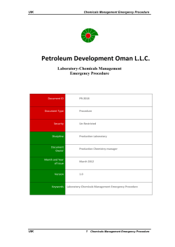 PR-2018 - Laboratory Chemicals Management Emergency Procedure