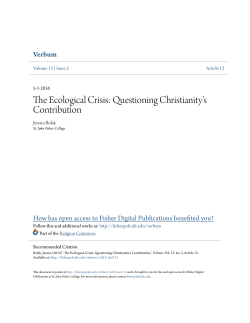 The Ecological Crisis: Questioning Christianity&acirc;&bull;Žs Contribution