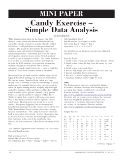 MINI PAPER Candy Exercise &ndash; Simple Data Analysis