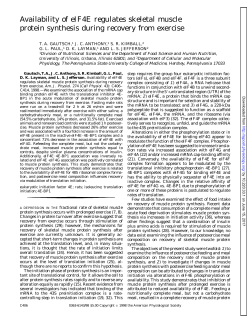 Availability of eIF4E regulates skeletal muscle protein synthesis