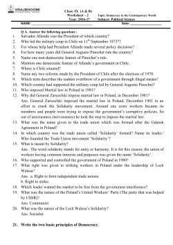 Salvador Allende was the President of which country? 2. Who led