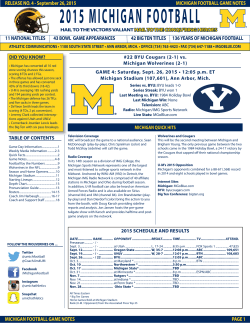 Michigan Game Notes