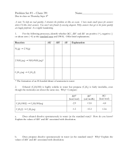 Problem Set #1 &ndash; Chem 391 Name