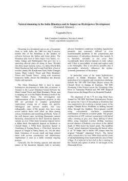 Natural damming in the India Himalaya and its Impact on
