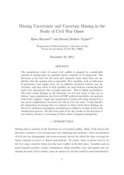 Missing Uncertainty and Uncertain Missing in the Study of Civil War