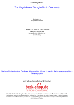 The Vegetation of Georgia (South Caucasus) - Preamble - Beck-Shop
