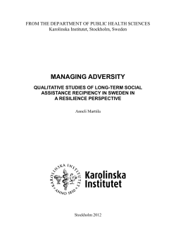 MANAGING ADVERSITY - KI Open Archive