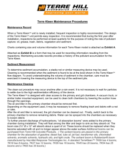 Terre Kleen Maintenance Procedures