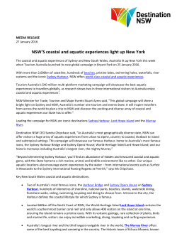 NSW`S coastal and aquatic experiences light up