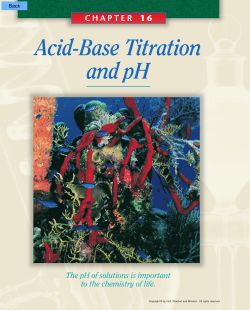Chapter 16: Acid-Base Titration and pH