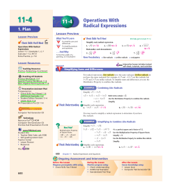 Operations With Radical Expressions