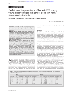 Predictors of the prevalence of bacterial STI