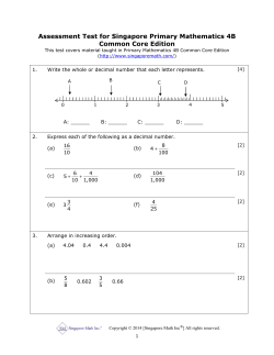 Assessment Test for Singapore Primary
