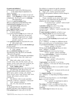 Gerunds and infinitives