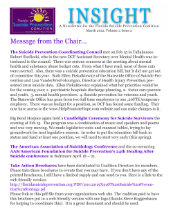 Message from the Chair... - Florida Suicide Prevention Coalition