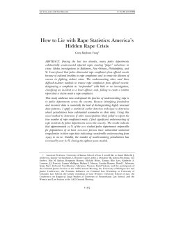 How to Lie with Rape Statistics: America`s Hidden Rape Crisis