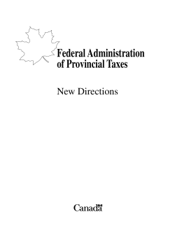 Federal Administration of Provincial Taxes