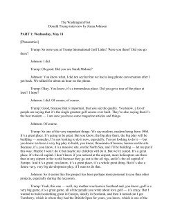 The Washington Post Donald Trump interview by Jenna Johnson