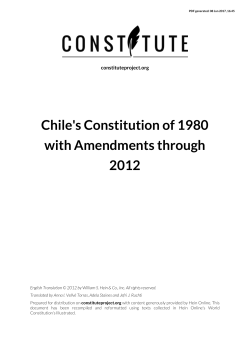 Chile`s Constitution of 1980 with Amendments