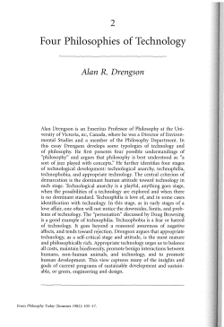 Four Philosophies of Technology