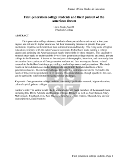 First-generation college students and their pursuit of the American