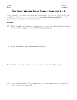 The Great Gatsby Study Guide — Chapters 7 — 9