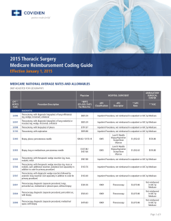 2015 Thoracic Surgery Medicare Reimbursement Coding Guide