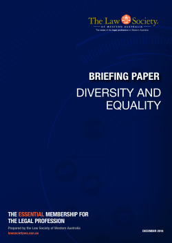 diversity and equality - Law Society of Western Australia