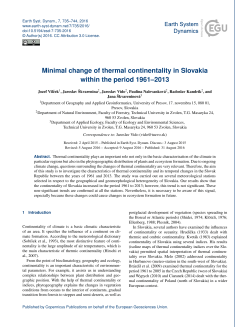 Minimal change of thermal continentality in Slovakia within the