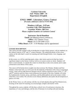 ENGL 1000F - Carleton University