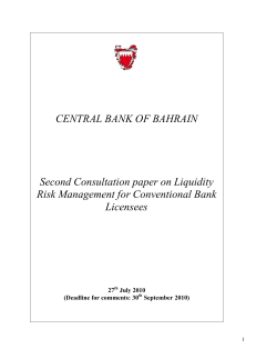 Second Consultation paper on Liquidity Risk Management for