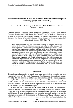 Antimicrobial activities in vitro and in vivo of transition element