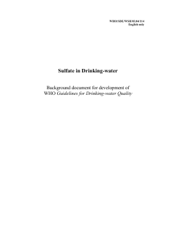 Sulfate in Drinking-water - World Health Organization