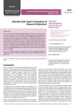 Adorable Hulk: Hyper-Competition of Research Publication!