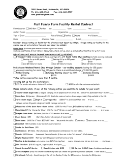 Post Family Farm Facility Rental Contract