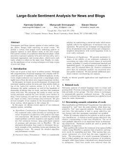 Large-Scale Sentiment Analysis for News and Blogs