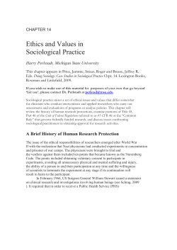Ethics and Values in Sociological Practice