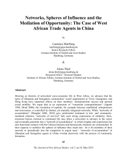 Networks, Spheres of Influence and the Mediation of Opportunity