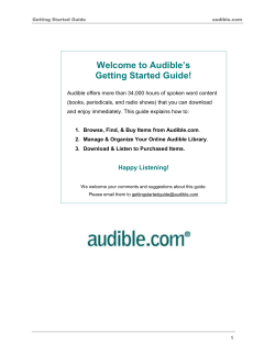 Audible`s Getting Started Guide!