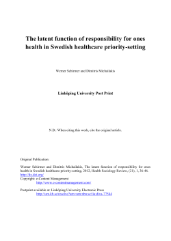 The latent function of responsibility for ones health in Swedish