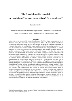 The ontology of the Swedish welfare model