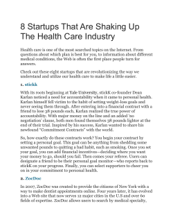 8 Startups That Are Shaking Up The Health Care Industry