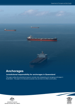 Anchorages&mdash;jurisdictional responsibility for anchorages in