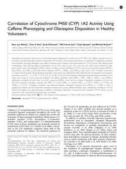 Correlation of Cytochrome P450 (CYP) 1A2 Activity Using