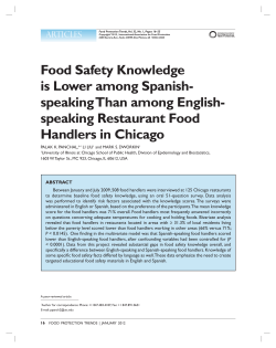 Food Safety Knowledge is Lower among Spanish
