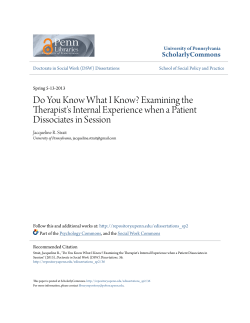 Examining the Therapist`s Internal Experience when a Patient